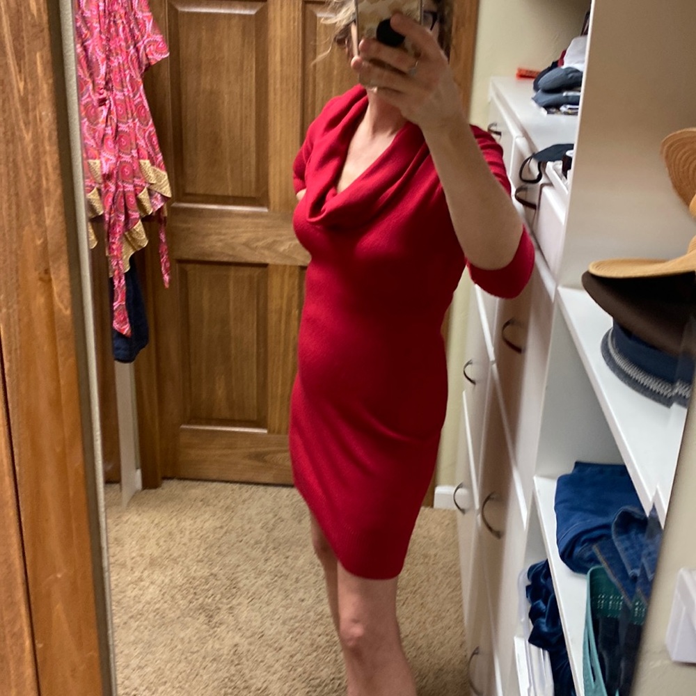 Connected Apparel Red sweater dress Size Medium